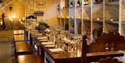 Atmospheric dining in the cellars