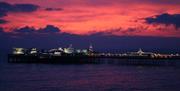 sunset over the pier