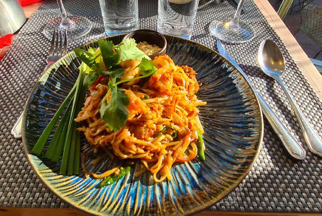 King Prawn Pad Thai at Giggling Squid, Brighton