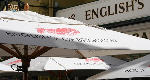 Parasols outside English's of Brighton