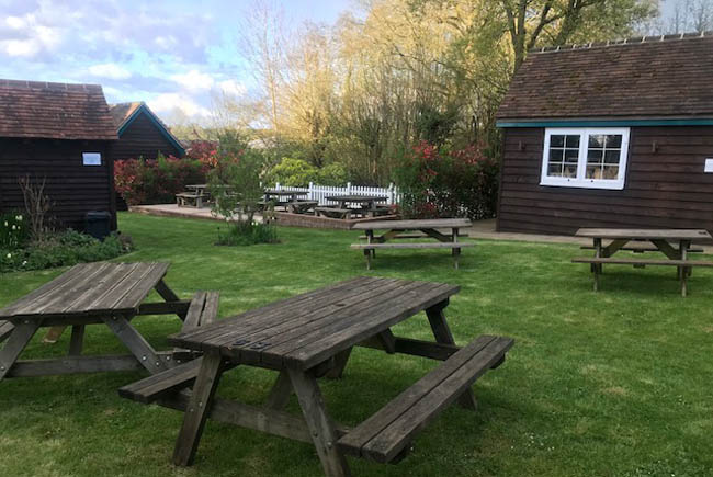 Beer gardens at The Sloop Inn pub