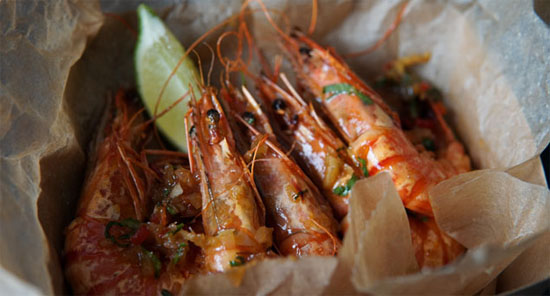 Prawns from Tide Seafood Kitchen, Brighton