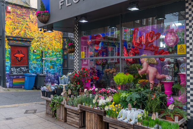 Vibrant shops in Kemptown - Image funded by the European Regional Development Fund