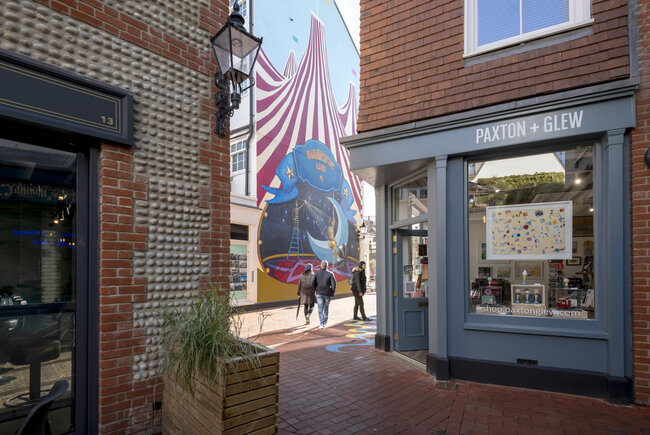Image shows street at around a corner at Hannington's Lanes Brighton