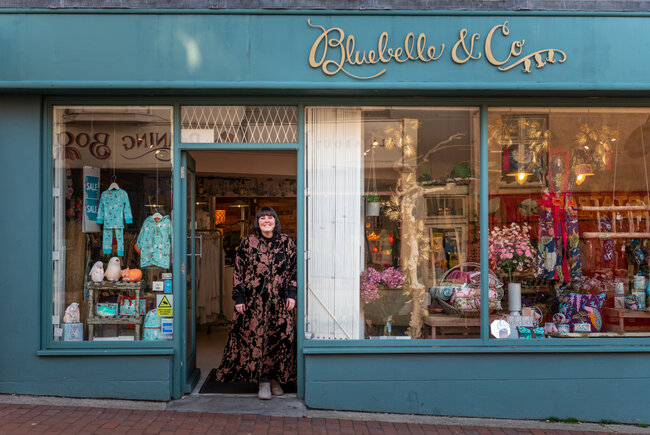 Bluebelle & Co shopfront - Image funded by the European Regional Development Fund