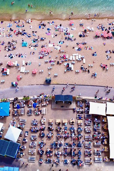 Aerial photo of Brighton Music Hall and the beachfront